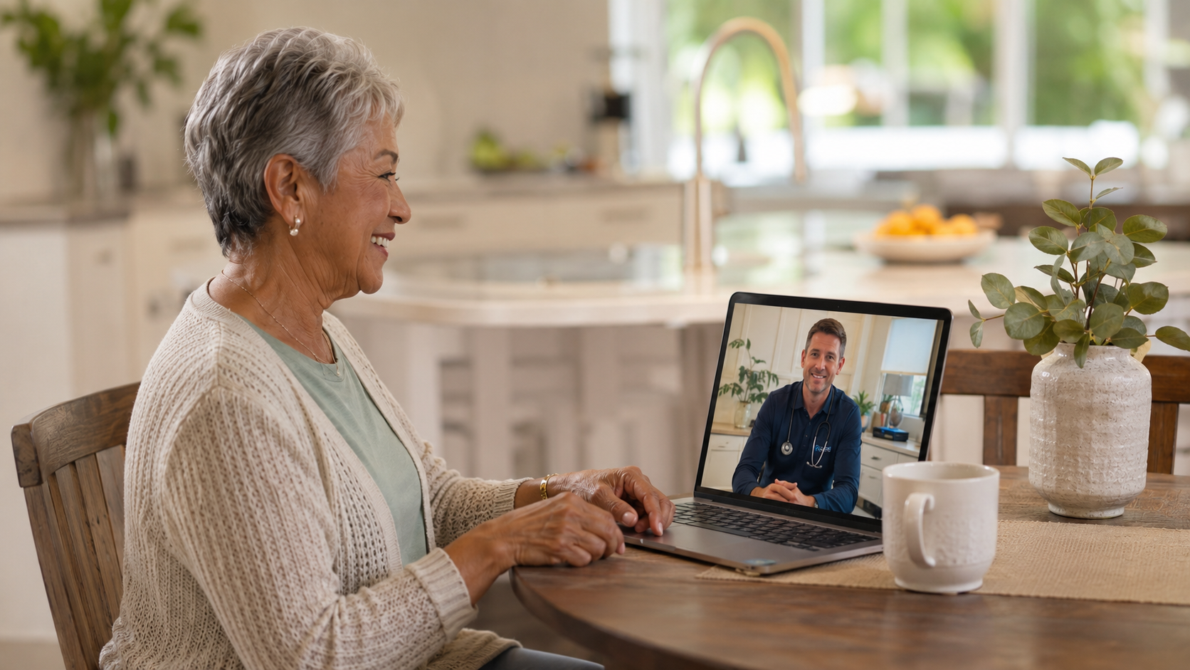 Telehealth primary care visit from home with a Home Physicians Group Orlando provider