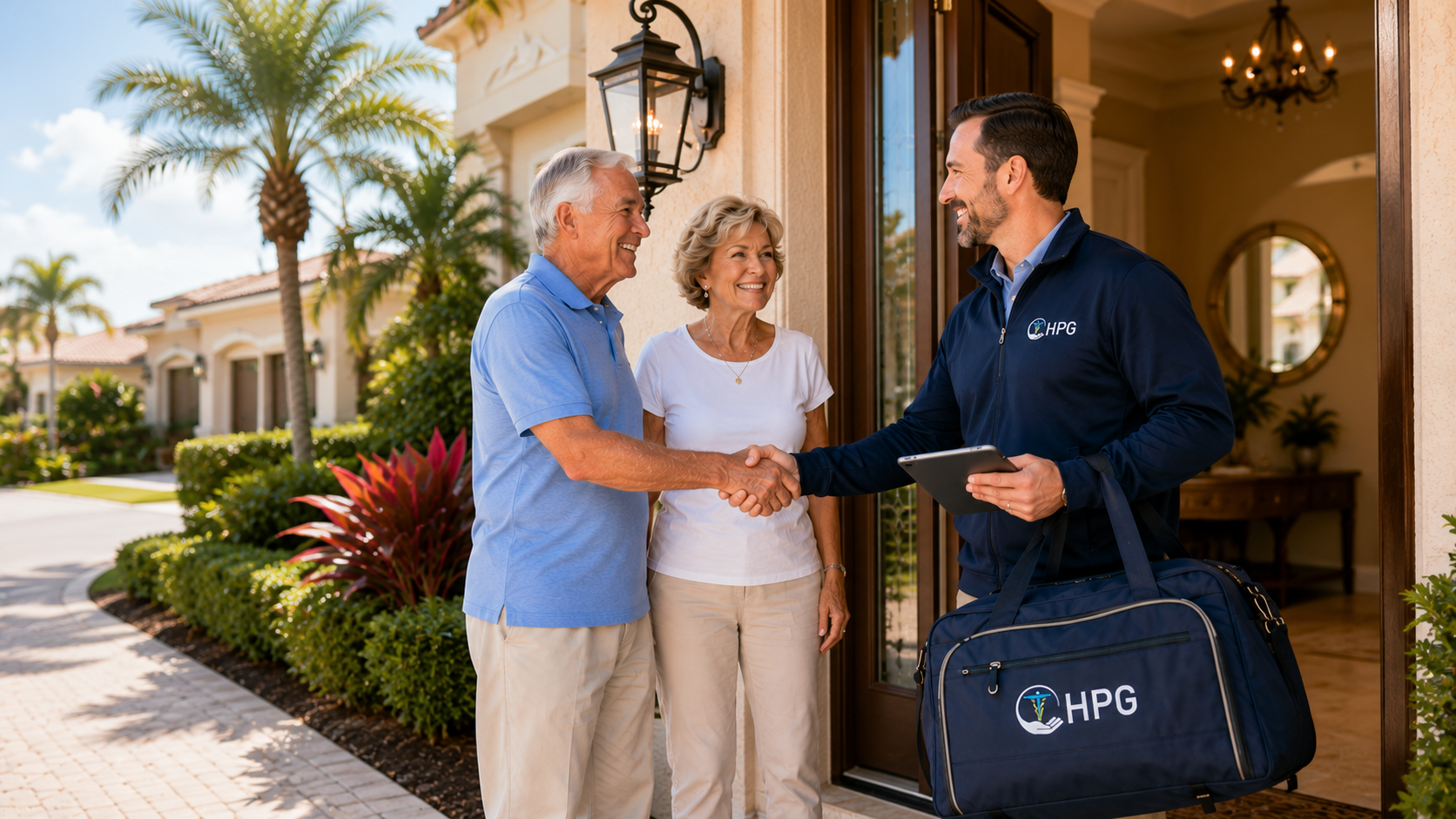 Home Physicians Group provider making a mobile home visit to a senior patient in the Orlando area